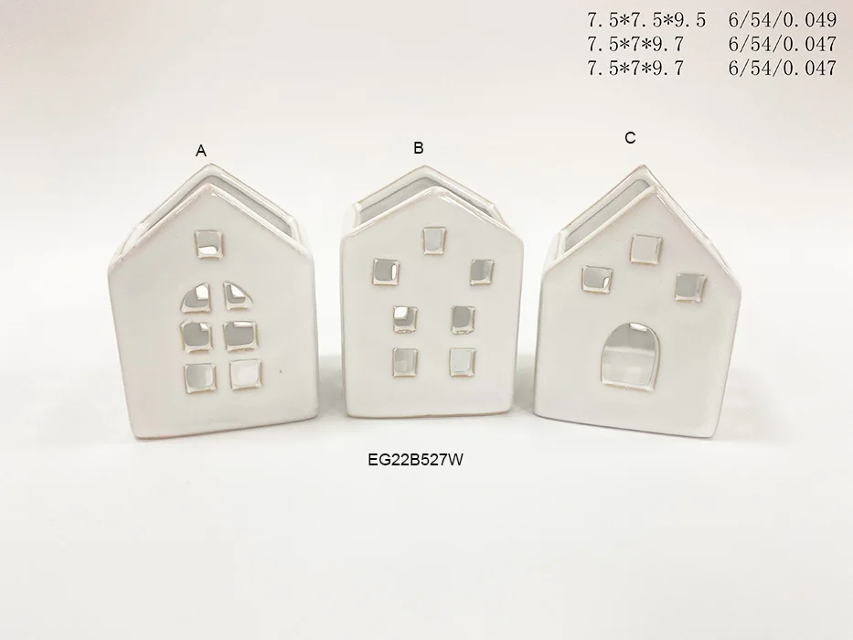 Christmas Custom Small White Ceramic Angel With LED Light Christmas Ceramic Home Decoration