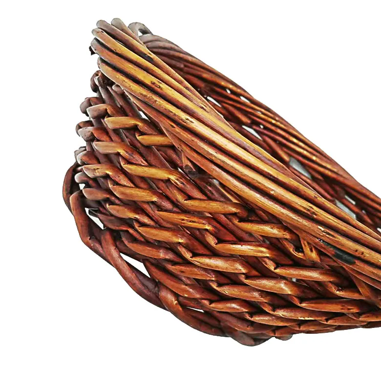 Hot Sale Handmade Wicker/Willow Fruit Basket Three-Color Decorative Handweaving