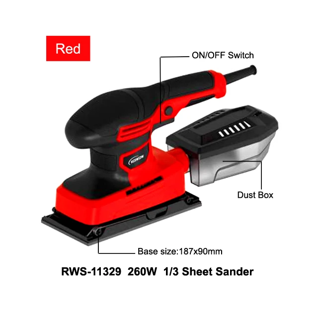 260W Portable Woodworking Finishing Polishing Sanding Machine With Dust Exhaust Vacuum 1/3 Mini Exactly Electric Sheet Sanders