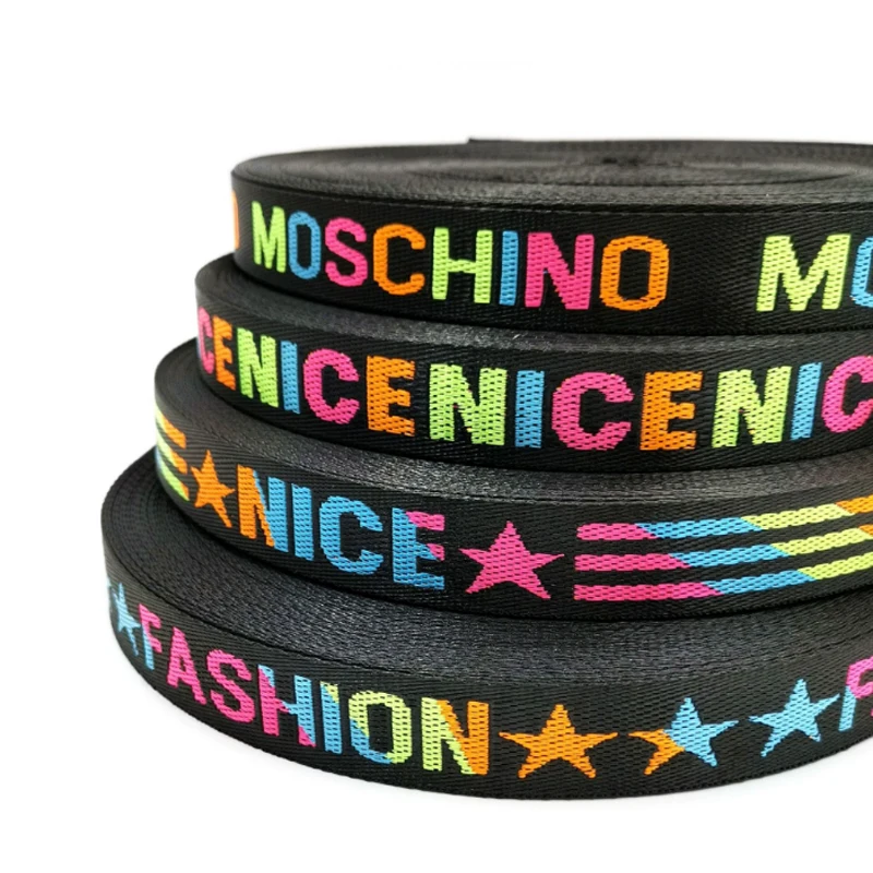 Accept Custom Patterns Luggage Sustainable manufacturer low price small MOQ  PP Polyester nylon cotton twill herringbone webbing