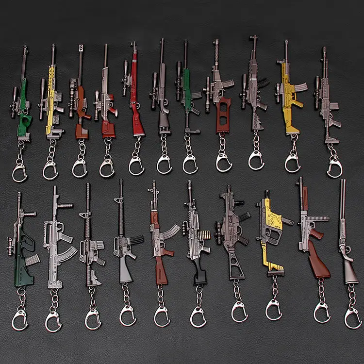 Military Gun Key Mini Toy Mini Metal Damascus Custom Cf Pocket Knife Sword Dp 28 M24 Alloy Keychain