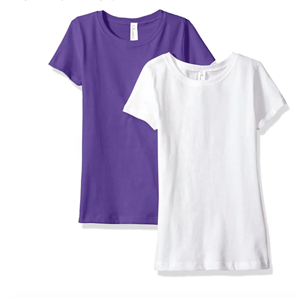 youth girls plain clothes manufacturer children clothing Youth Girls Everyday T-Shirts Crew neck