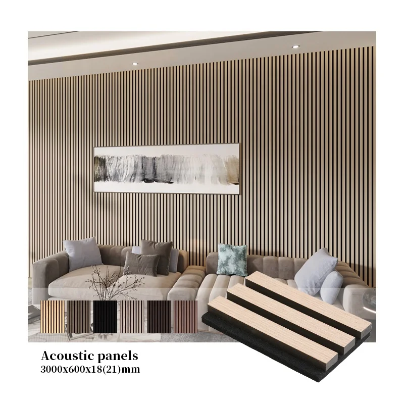 Acoustic Sound Panels Manufacturer Slat Soundproof Panel Slatted Wood Wall Panel Veneer