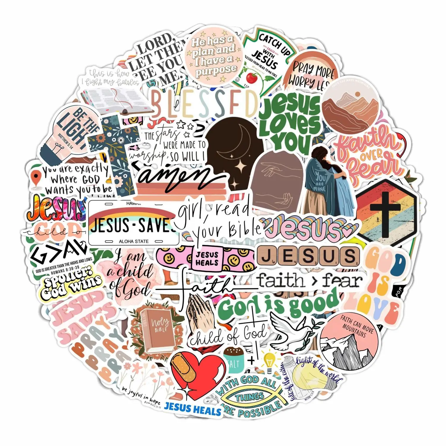 Custom Waterproof Christian Stickers Diy Luggage Phone Case Notebook Stickers Gift