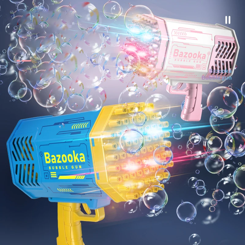Summer Outdoor Toys Selling Rocket Gatling 88 Holes Bubble Machine Super Multi Bubble Automatic Bazooka Bubble Guns