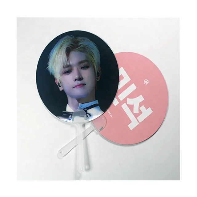 0.6mm  PET  Plastic Korea Celebrity 3d Handfan 3d Lenticular Handfan With Idol Picture