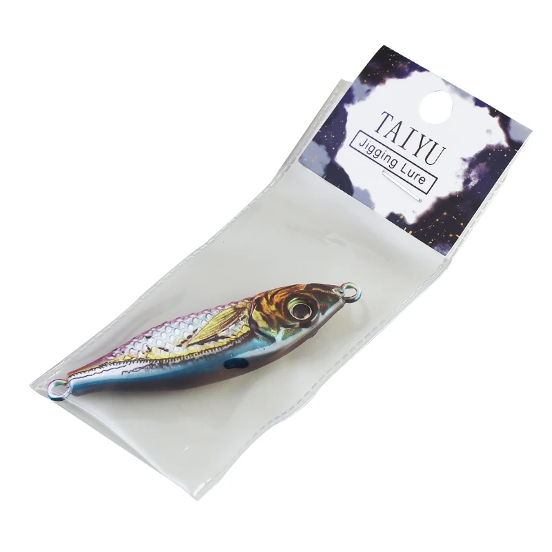 30g40g 60g 80g Saltwater Fishing Jigs Luminous Glow 3D Colors Vertical Jigging Lures Japan Style Long Casting Offshore Metal Jig