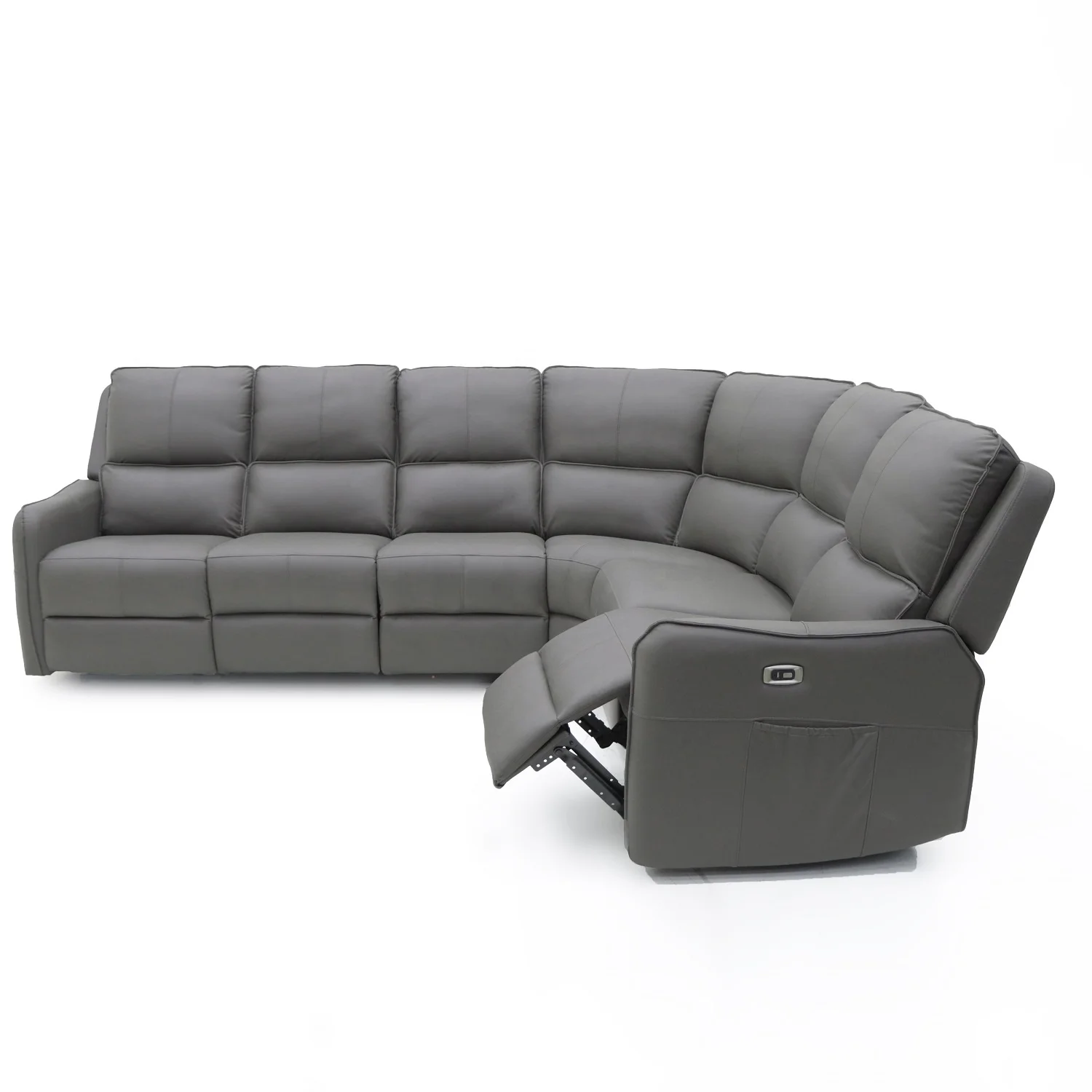 Geeksofa Lay Boy Living Room Sofa Corner Sectional Reclining Sofa 5 Seats Power Electric Functional Sofas With Type C For Home