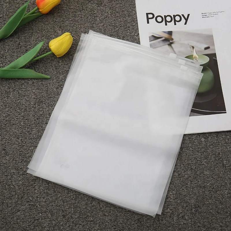 factory supplied slider frosted plastic slider zipper bag for clothing packaging