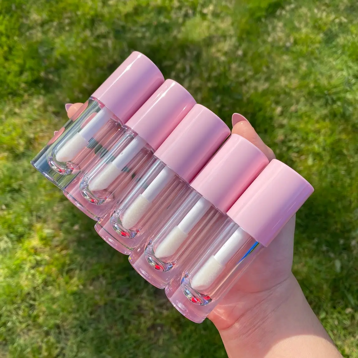 Free Sample Professional Plastic Cosmetic Tube,Portable Custom 6ml Transparent Mini Pink Cute Clear Empty Lip Gloss Tube