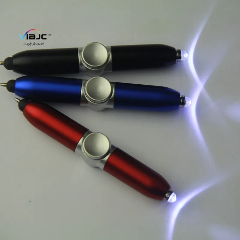 
advertising logo branding kids play LED light up spinner pen 