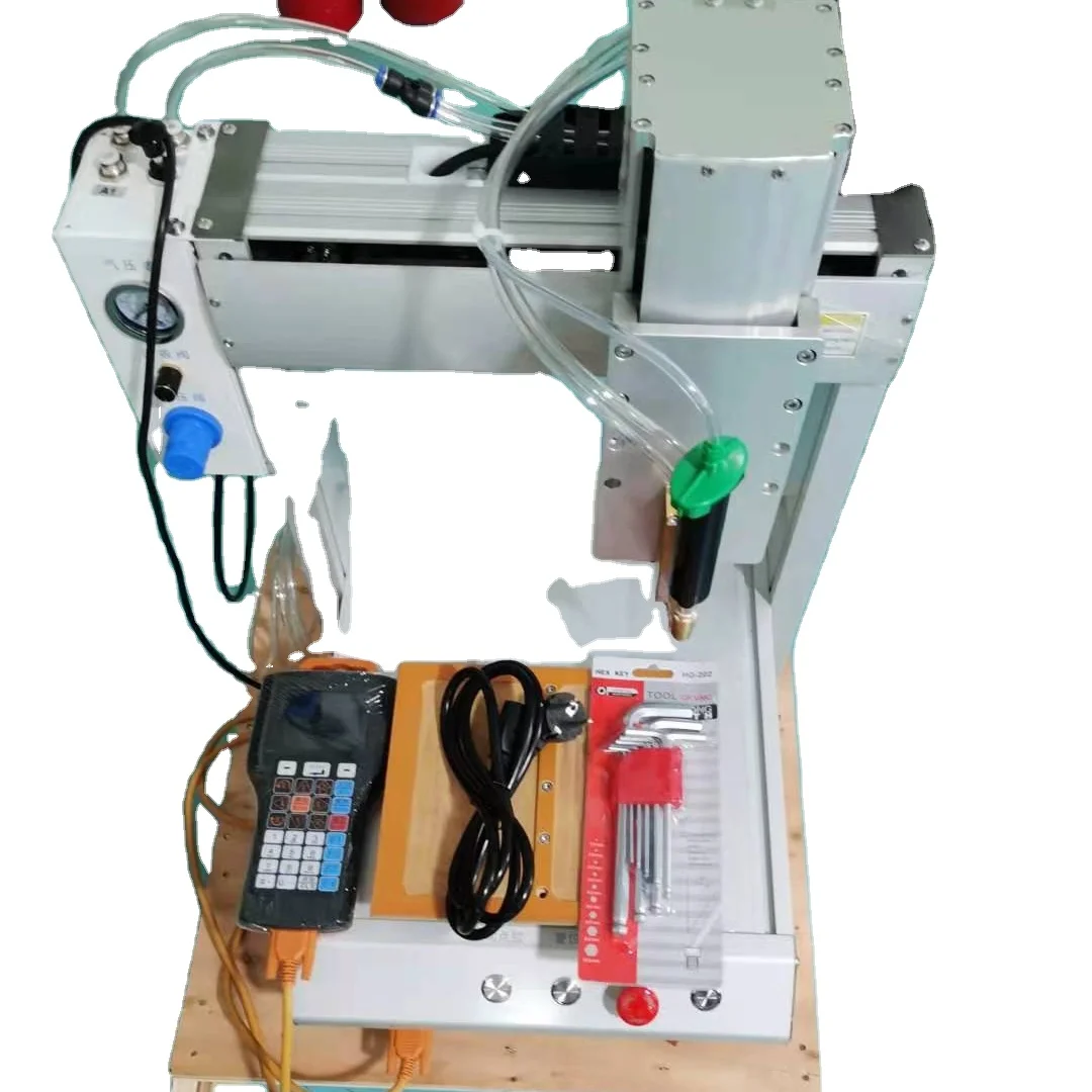 HDX Automatic Rotating Glue Dispensing Robot Machine  Glue Dispenser Robot with Hot Melt Glue, UV, Resin