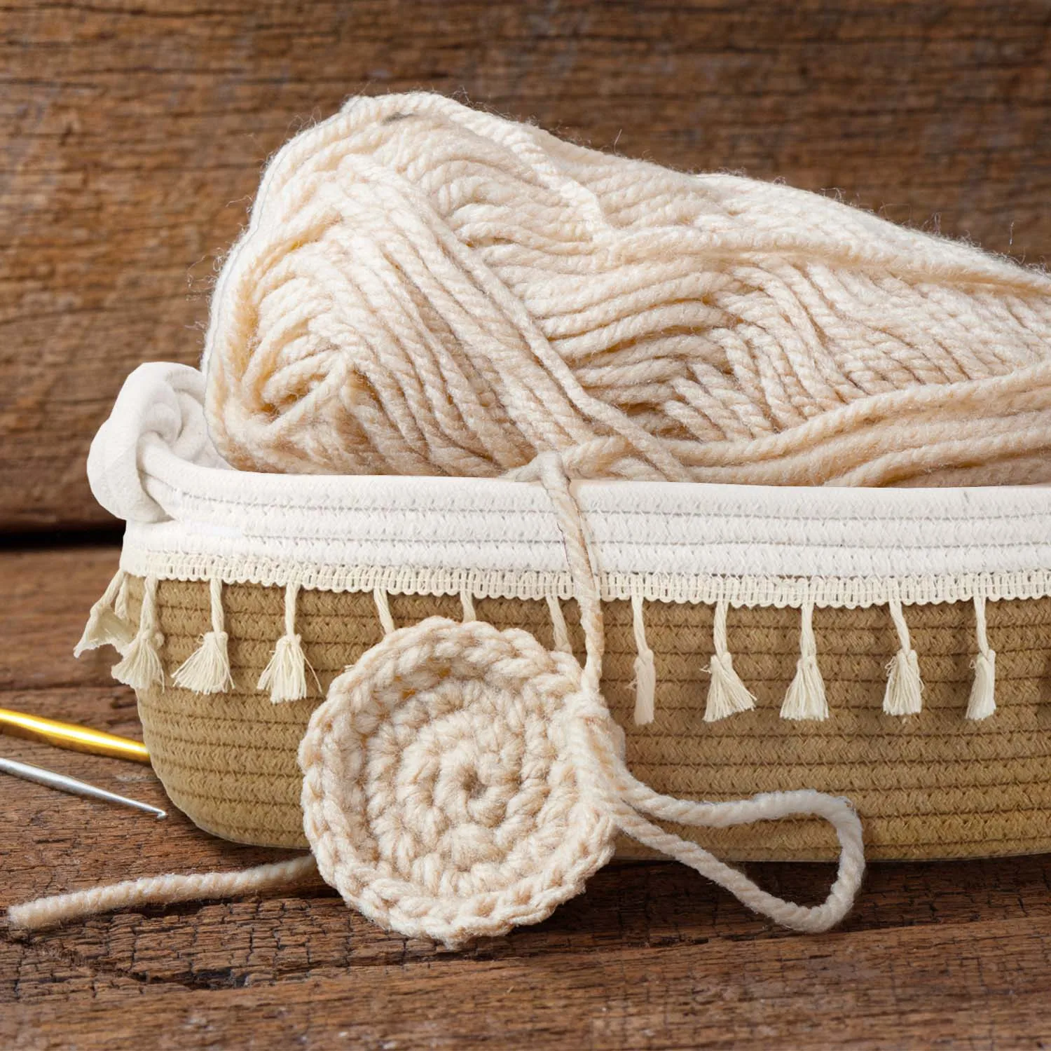 Hot sale ins style cotton rope bathroom products Baskets Household Woven Cotton Rope Baskets