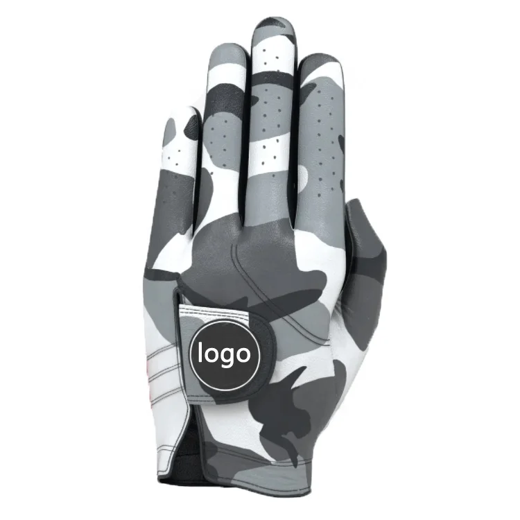 Grey manufacturer left hand golf glove lambskin golf glove with marker custom logo golf glove