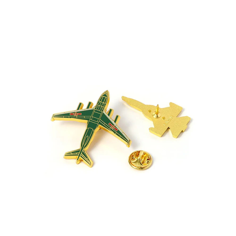 Manufacturer Airport Souvenir Custom Hard Soft Enamel Hat Pin 3D Metal Airplane pin badges Aircraft Model Lapel Pin
