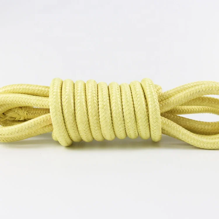 100% Natural Color 9mm Double Braided Thick Cord Fire proof Aramid Rope For Rescue