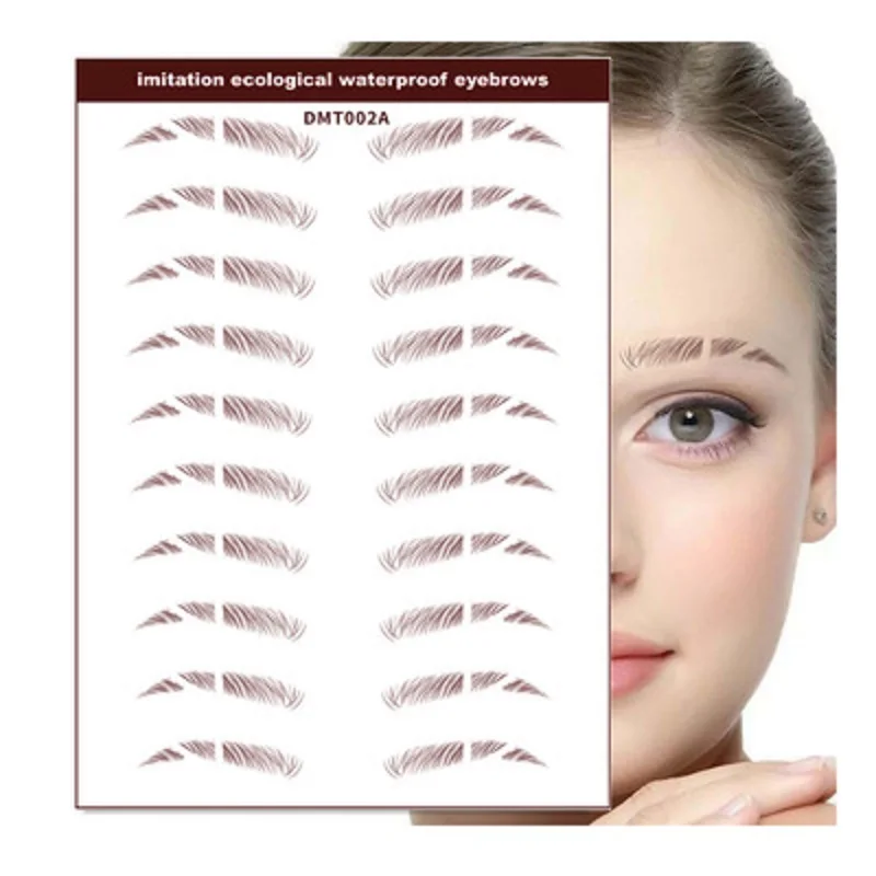 Ecological Bionic Eyebrows 6D Water-based Hair-liked Simulation Eyebrow Stickers Waterproof Lasting Eyebrow Templates Cosmetics