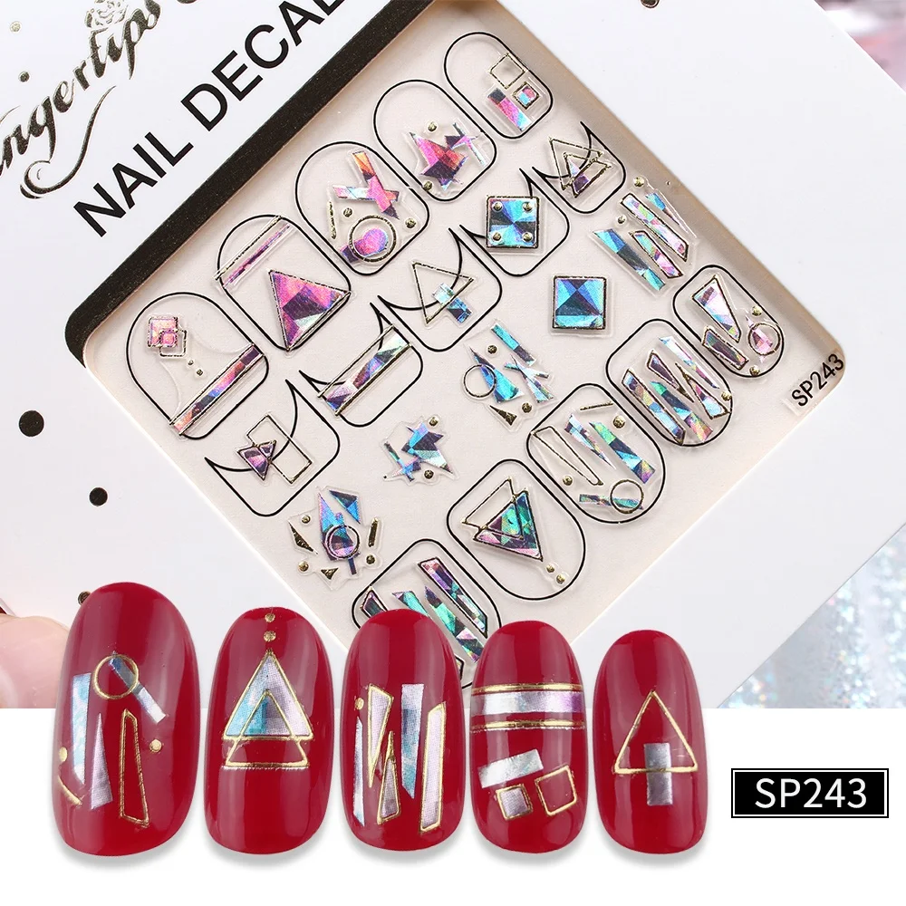 10 colors set nail art glass film sticker aurora mirror glass nail design decalsnail art world 3d korea nail stickers