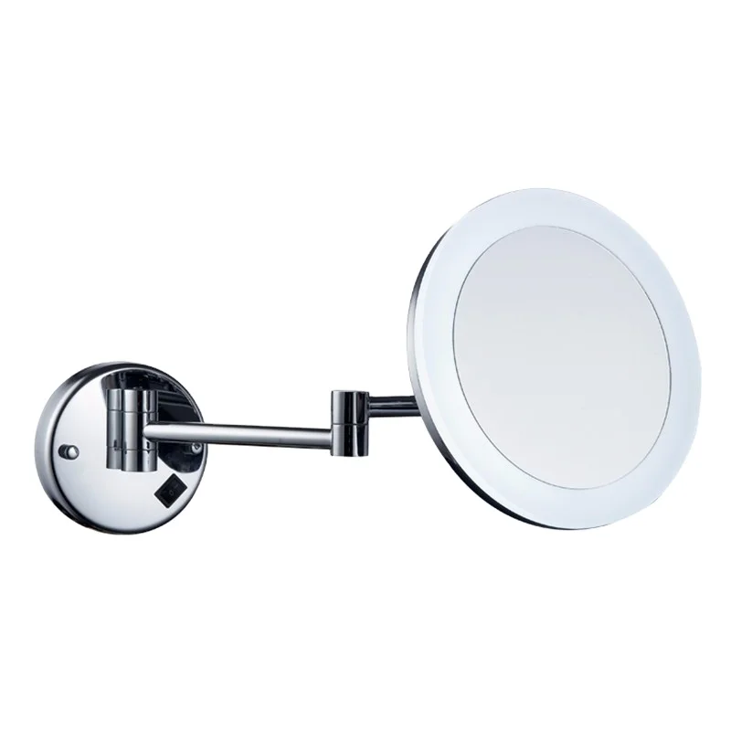HSY1010  Wall Led Light Makeup Beauty Acrylic Bathroom Round Magnifying Cosmetics Bath Mirror