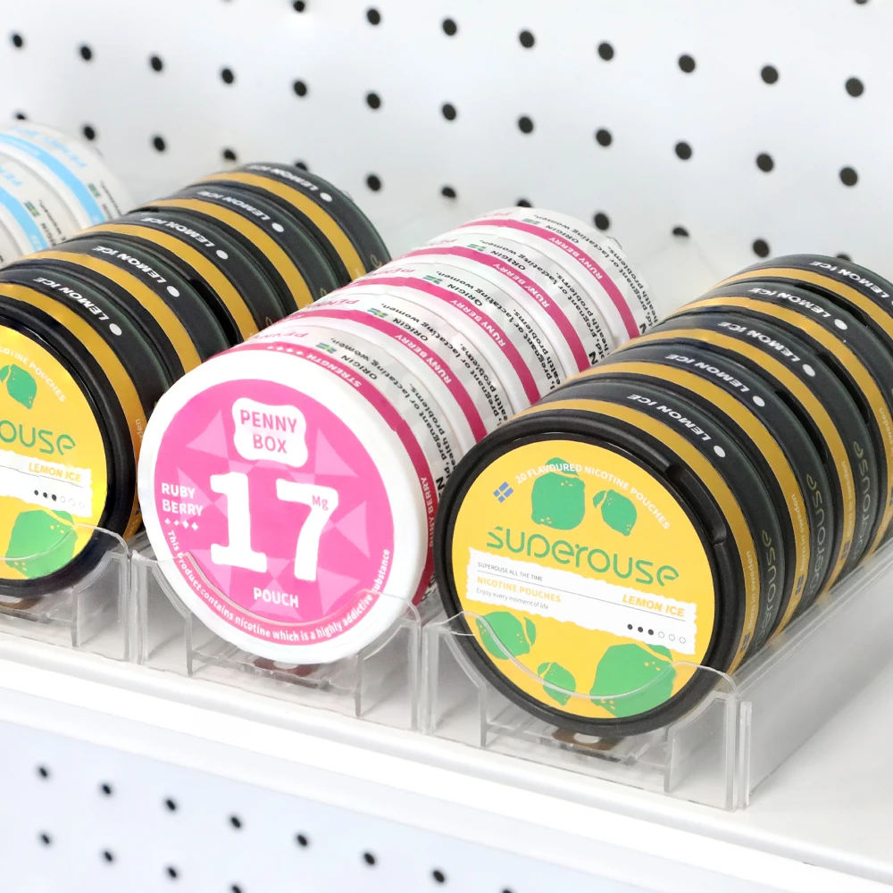 Spring Loaded Oral Cans Chewing Display Rack Metal Case Aluminum Nicotine Pouches Round Cigarette Box Snus Pusher