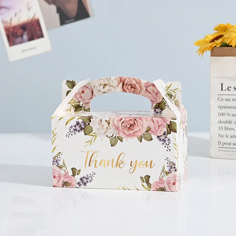 China Wholesale High Quality Foldable Cake Packaging Box Candy Paper Cardboard Box With Handle