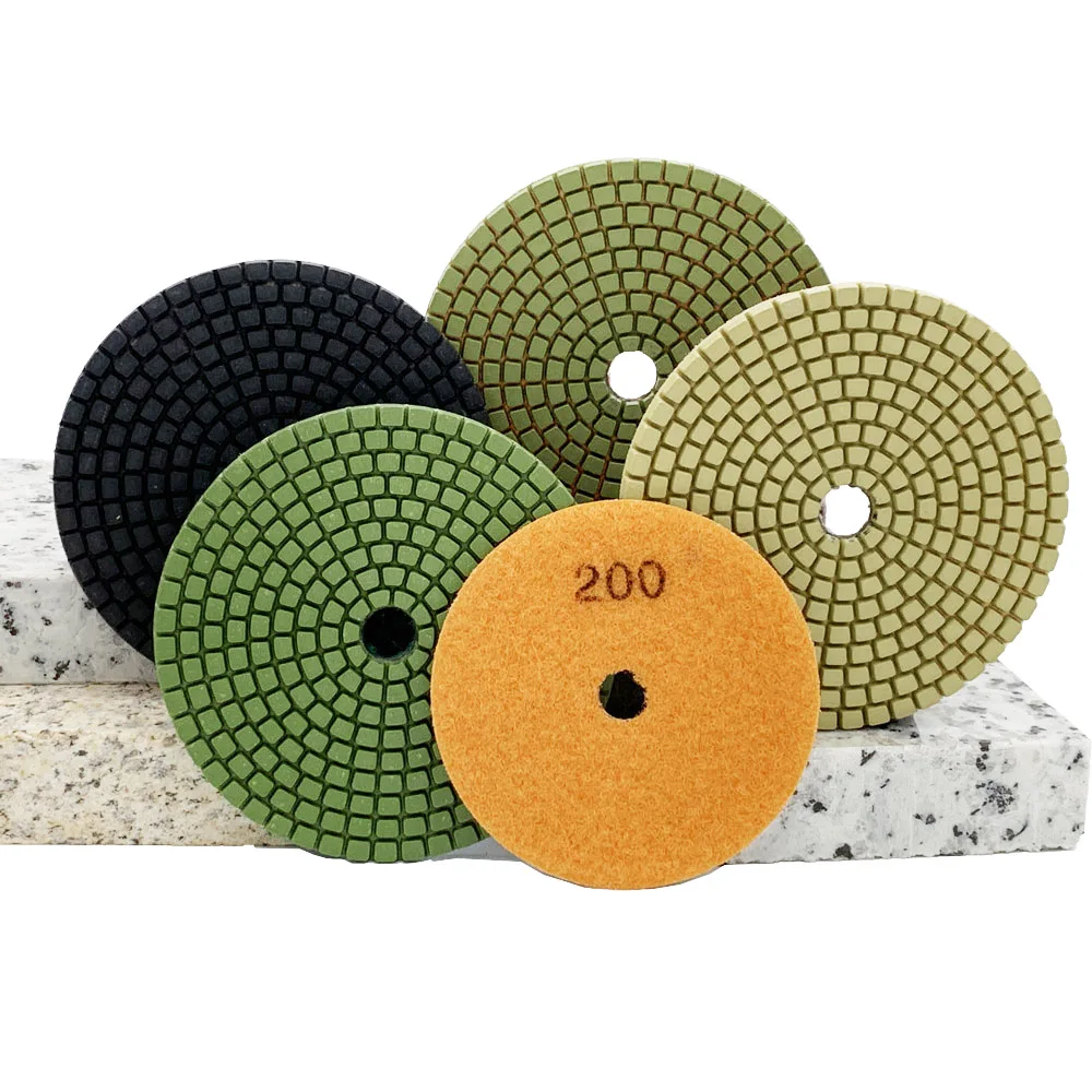 Customized 4 inch 250mm glass sponge backer pad rubber granite tile buffing polishing disc quartz concrete for stone polisher
