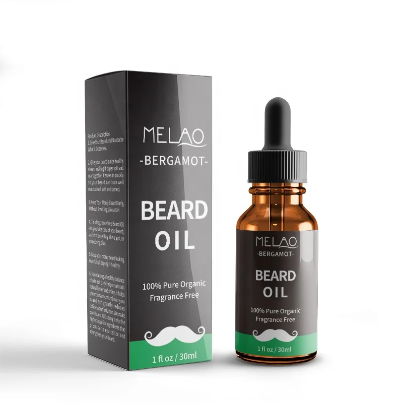 MELAO Wholesale Private label 30ml Customize Logo Best Oil Beard Care Organic Mens Beard Oil for Men
