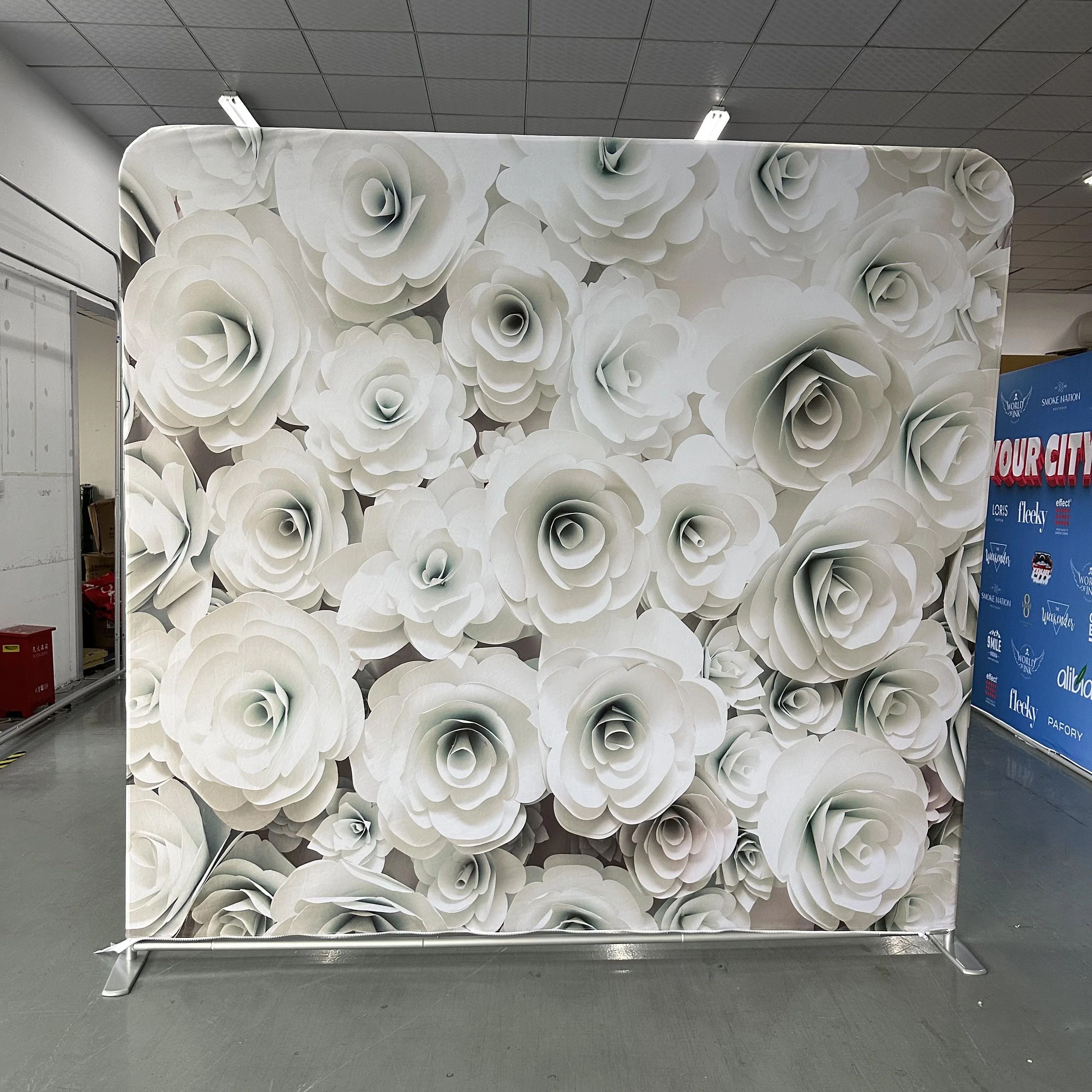 8Ft 10Ft Portable for party & wedding Event Promotion Advertising Fabric Trade Show Backdrop Banner Wall Pop Up Display Stand