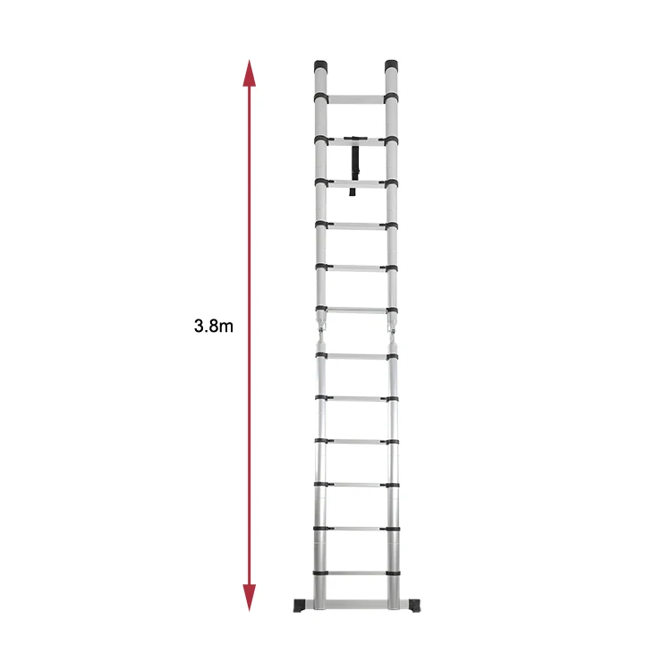 3.8m Multi Purpose Extension Retractable Loft Folding Step Telescopic Ladder