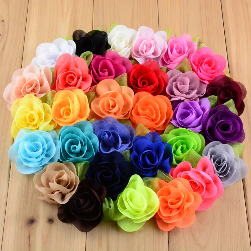 Лидер продаж, новинка, красивый цветок для девочек с зеленым листом, 100 шт./лот, Детские бутиковые головные уборы, аксессуары «сделай сам», детали для одежды