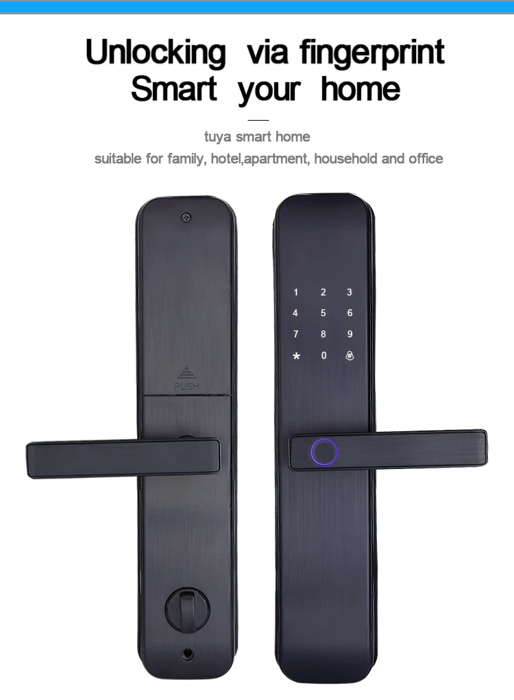 multi-fuctional Home Electric Tuya  APP Smart Lock,FCC certificate Digital Biometric Fingerprint Passcode Door Lock