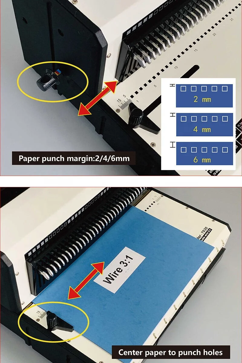 Book Punching Machine Calendar Double Ring Loop Wire Binding Machine 3 1