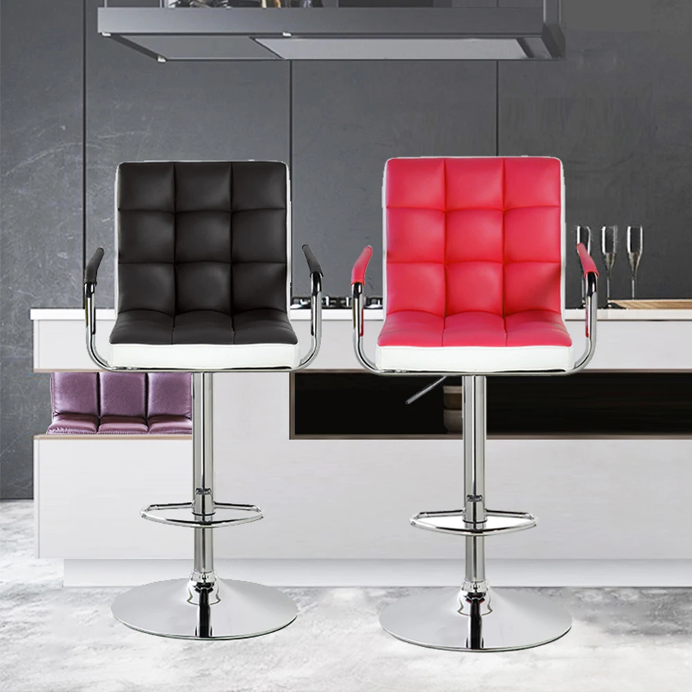 Bar Stool Modern Swivel Adjustable Metal High Counter Barstool Luxury Armrest Bar Chairs With Armrest
