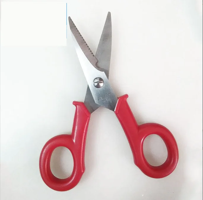 High Quality Heavy Duty Plastic Handle Professional Scissors for Electric Wire Cutting