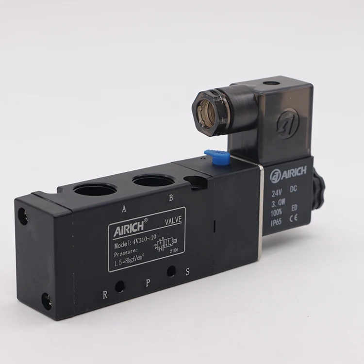 Dual Solenoid 5 Port 3 Position Aluminium Body Solenoid Pneumatic Valve
