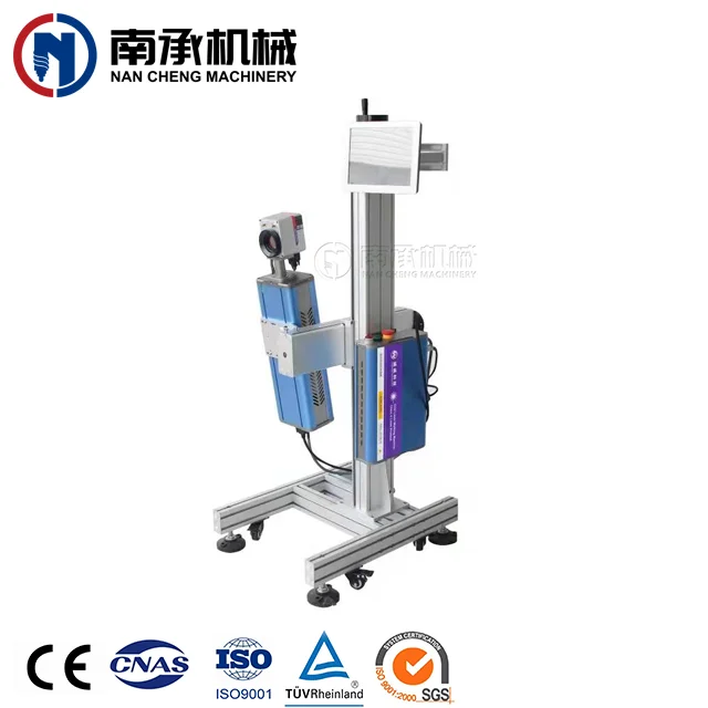 20/30W Fast Speed Expiry Date Batch Coding Machine Fiber Co2 Online Flying Laser Jet Printer For Glass Plastic Bottle