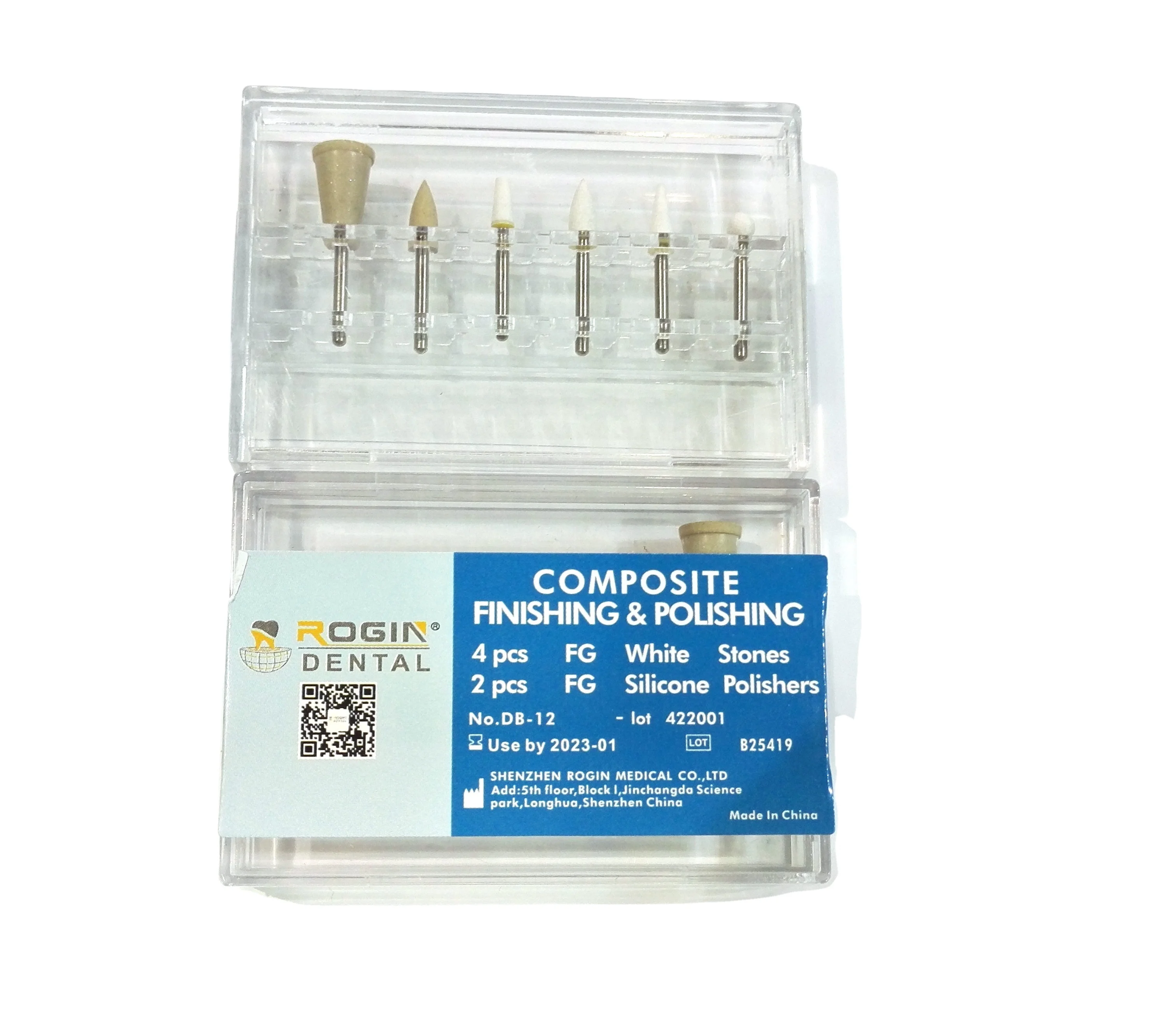 Набор для полировки и полировки зубов, 6 белых камней