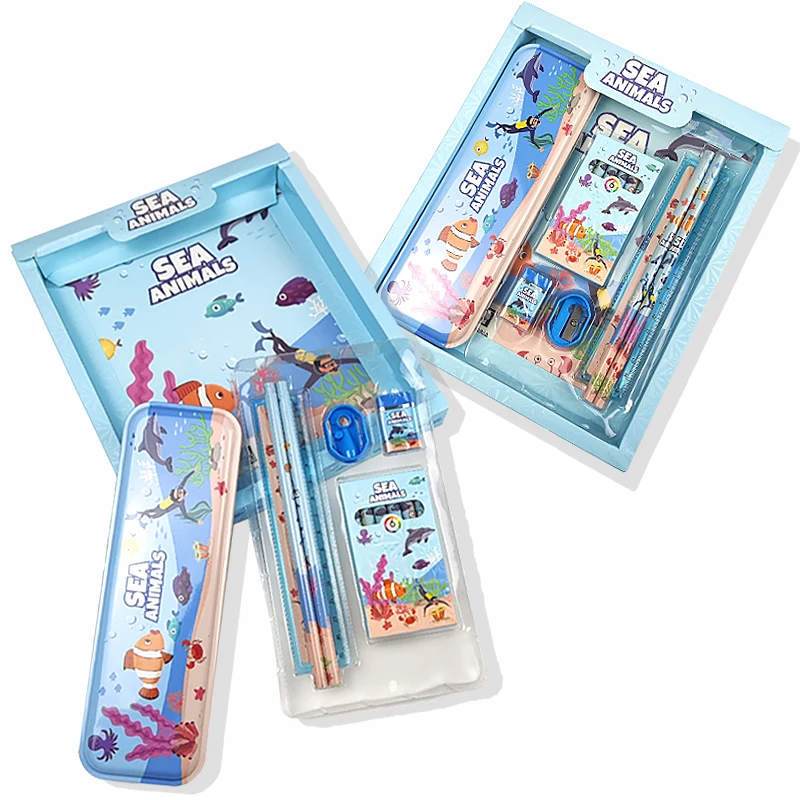 Hotsale Back To School Manufactory High Quality School stationery sets Kids Pecnil Case Stationery Set for Gift