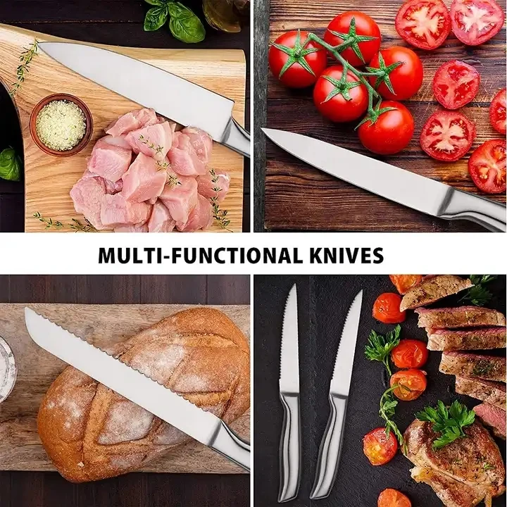 Wholesale 8 Inch 3cr13 14pcs Chef Knife Professional Kitchen Knives Set Stainless Steel Knife Set With Wooden Stand