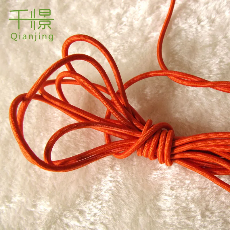 RE04 Factory direct supply Clothes and bags accessories orange color 3mm polyester and rubber elastic rope