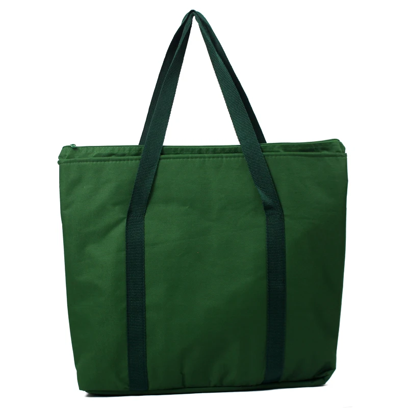 Factory customized eco large thermo delivery carry tote insulated oxford cooler tote bag for zipper