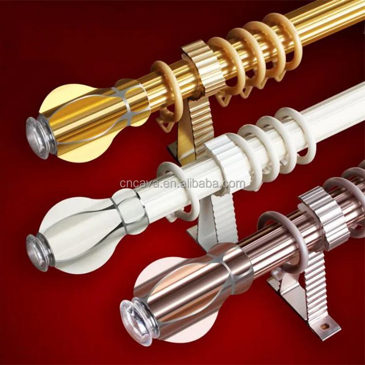 fashion design colorful luxury aluminum home decoration single double curtain rods bracket