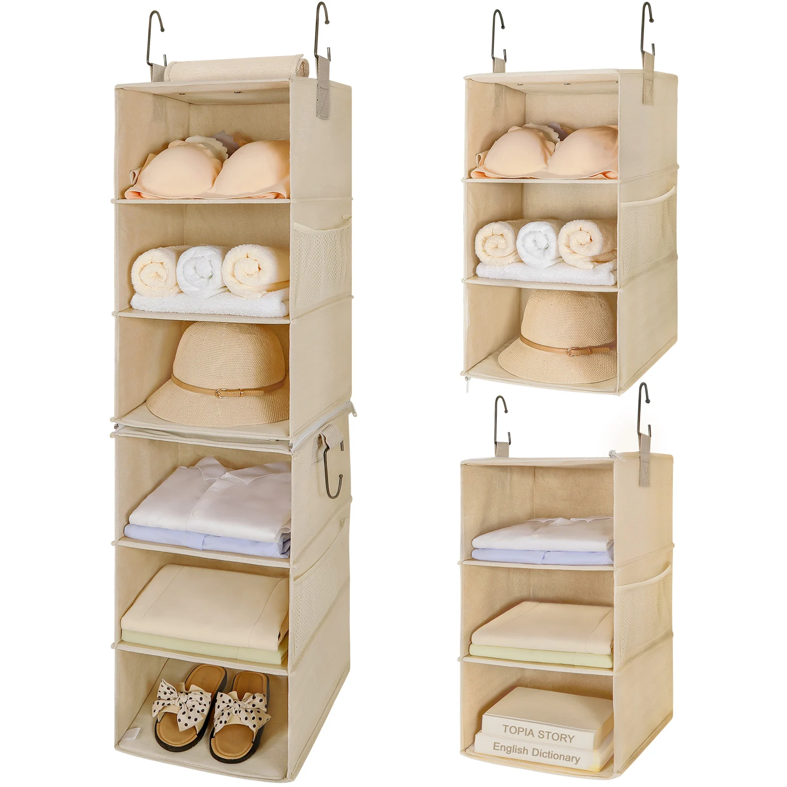 LINDON 6 Shelves Towel Storage Hanging Closet Organizer Shelves home storage & organization Closet Storage