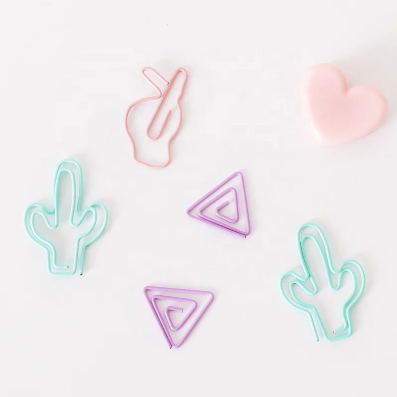 Симпатичные разные виды зажимов для бумаги, офисные плоские зажимы для бумаги, Заказные формы для бумаги