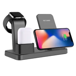 High quality Fast 3 in 1 wireless charger Stand Holder Q12 for Iphone 8 x Xs Max Xr Samsung S9 S10 Plus