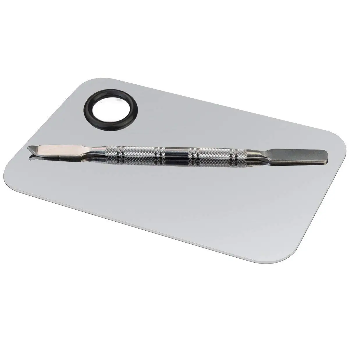 Wholesale Square Cosmetic Palette With Spatula Stainless Steel Makeup Mixing Palette Set Gmp100