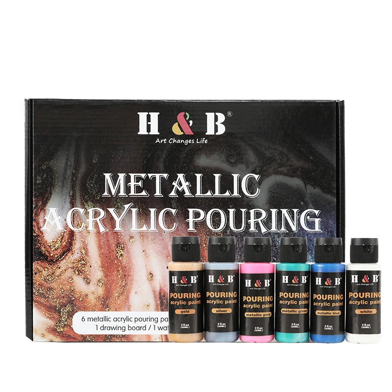 artist professional kits 13pcs metallic acrylic pouring paint set