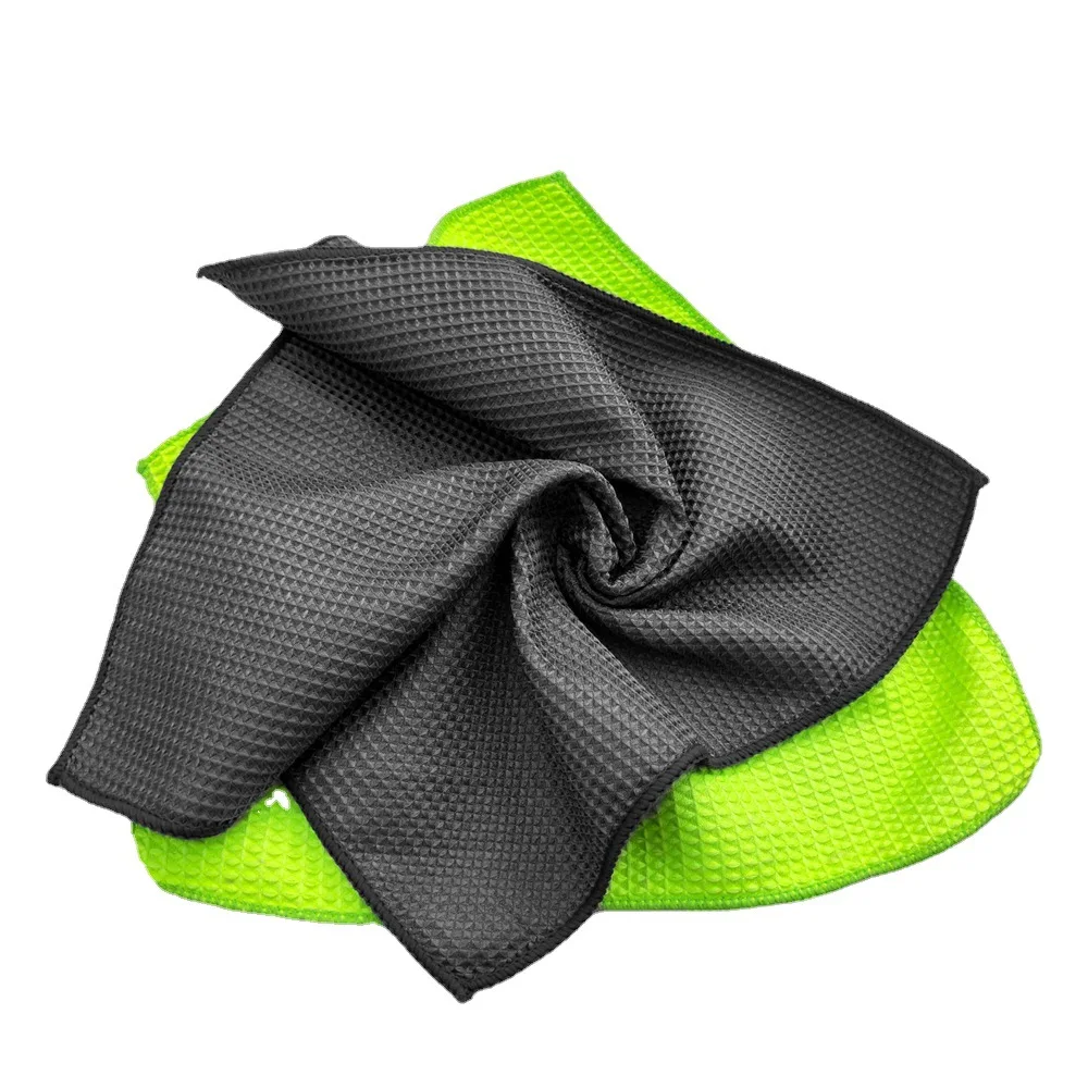 No Lint Car Glass Window Detailing Cloth Premium Microfiber Waffle Woven Towel Auto Detailing Cleaning Cloth