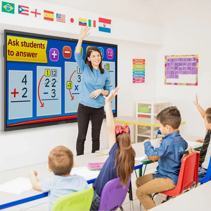 55 inch 4K smart display for classroom meeting interactive screen tablet teaching whiteboard