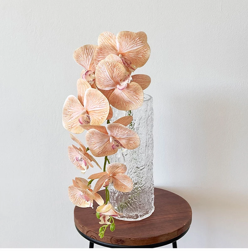 Оптовая продажа 9 орхидей фаленопсис искусственные цветы настоящие сенсорные декоративные для свадебного украшения